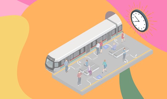 Image of different bus stop designs from 1960s to 2020s