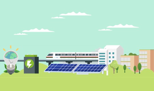 Image of mutli-modal land transport with eco-friendly elements