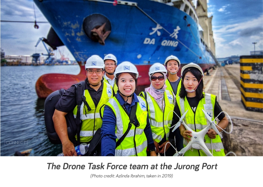Image of the Drone Task Force team at Jurong Port