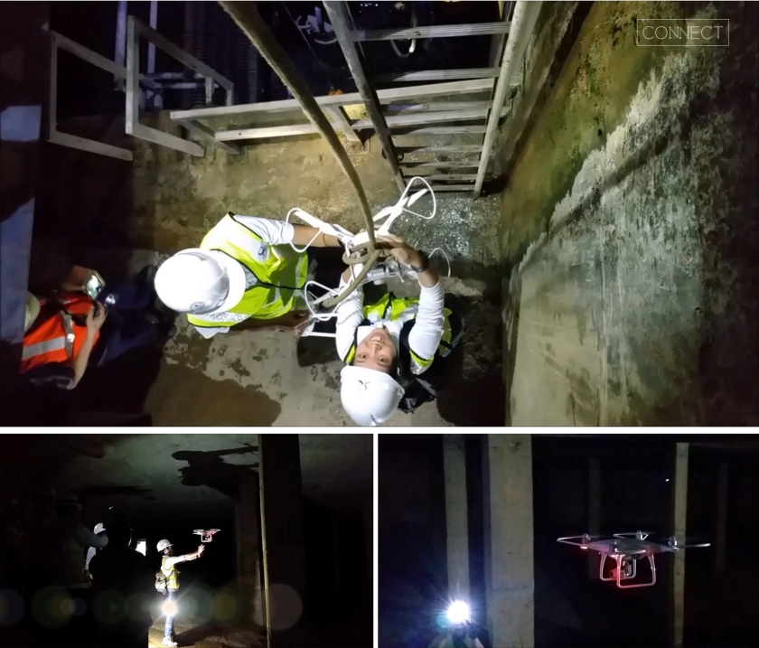 Image of the drone task force team at a water storage tank