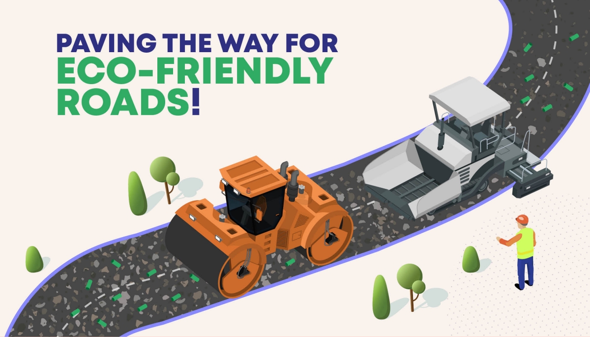 Graphic of road made of eco-friendly material