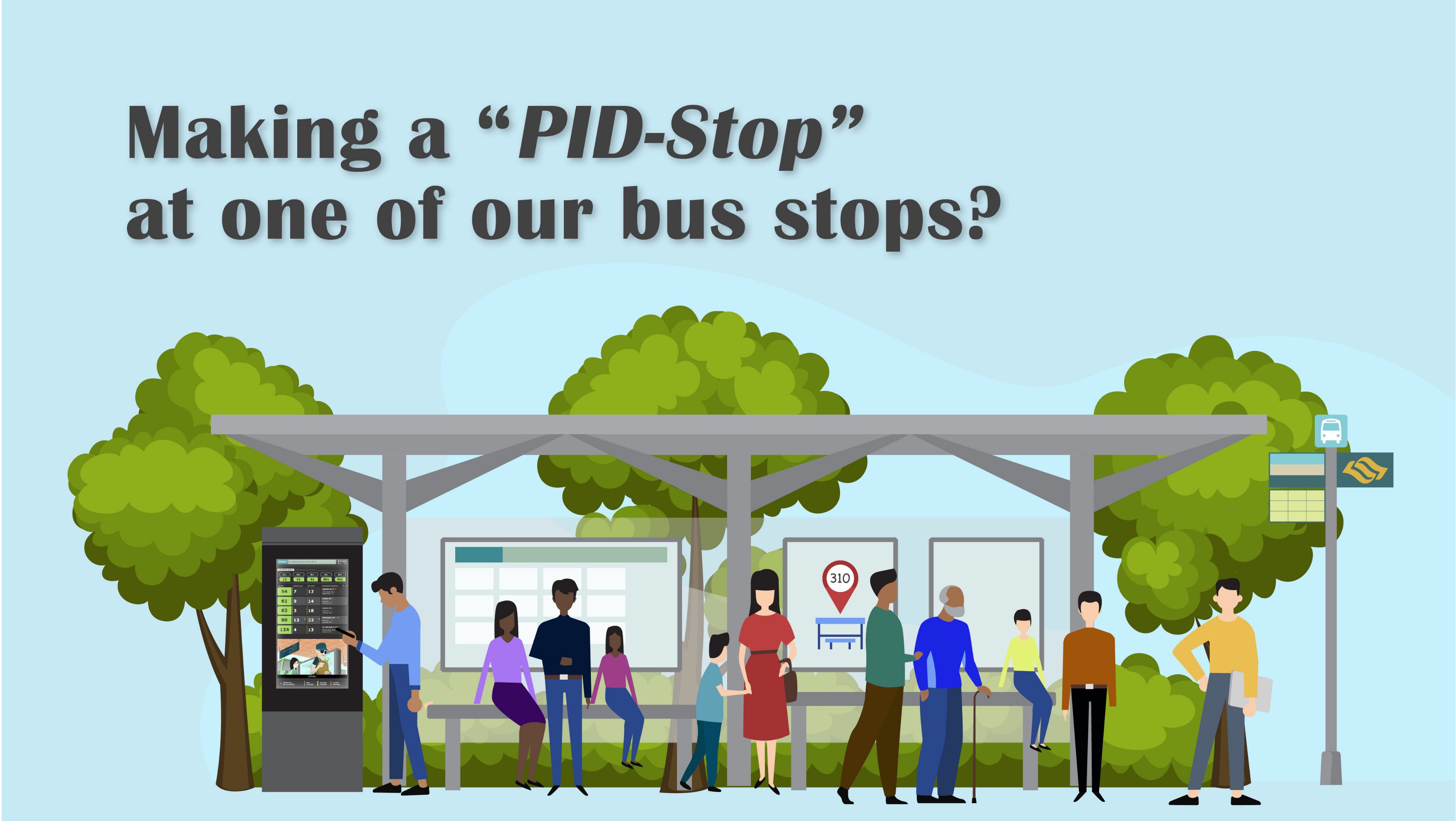 Image of bus stop with PIDS screen