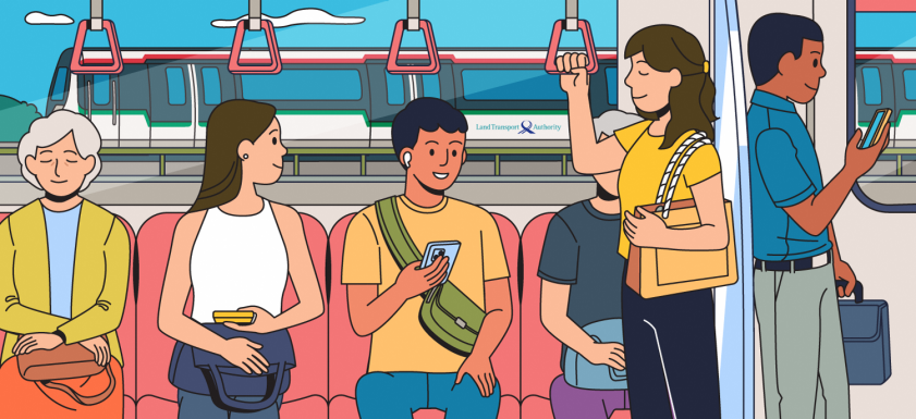 Image of commuters taking public transport via train